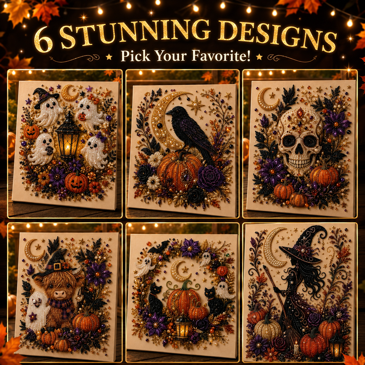👻✨ Halloween Pearl Art DIY Kit – Turn Tiny Pearls into Spooky-Cute Magic