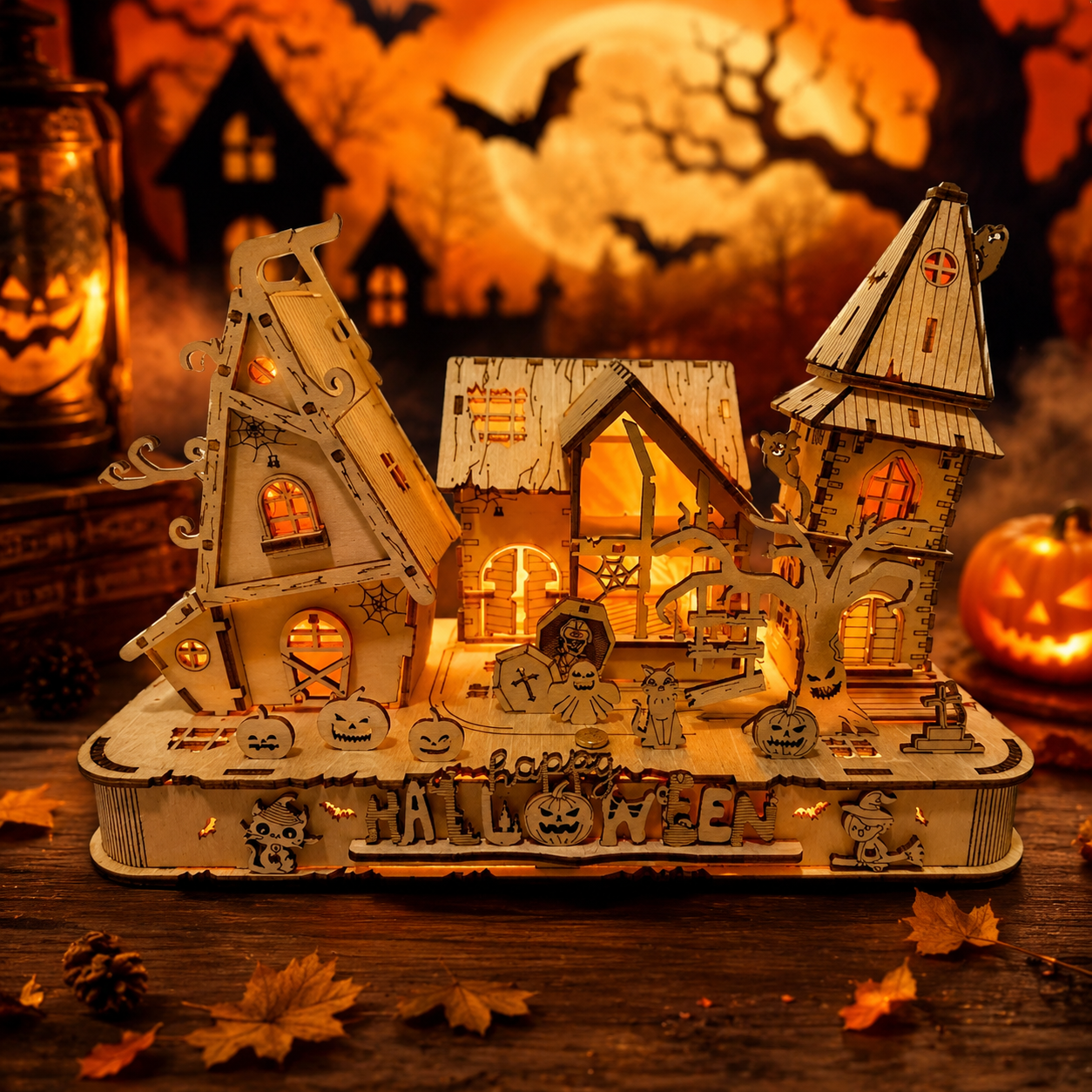 Halloween House (Three-color Lights)