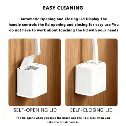 Disposable Toilet Brush, Toilet Bowl Wand Holder Set with 24PCS Cleaner Refills,Wall-Mount Scrubbing Toilet Brush Bathroom Cleaning Kit