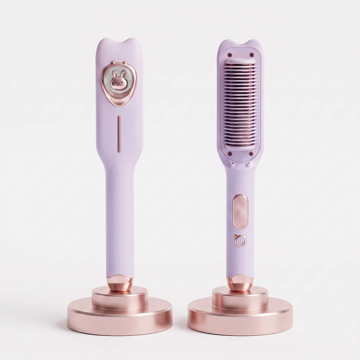 Heated Straightening Brush💇‍♀️｜Straighten, Curl & Smooth Your Hair Effortlessly.🐰