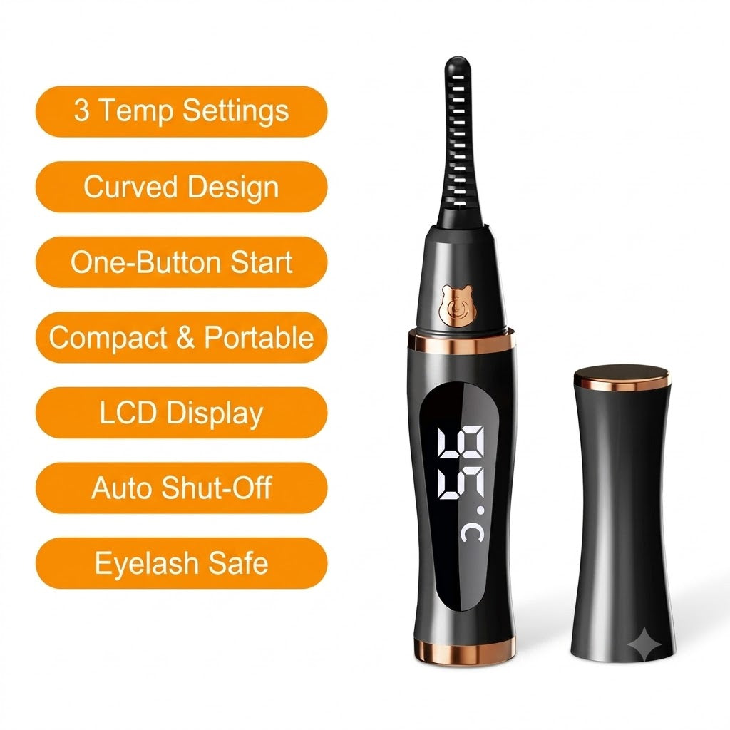 Heated Eyelash Curler:⚡ 10 Seconds to Heat,24 Hours to Hold